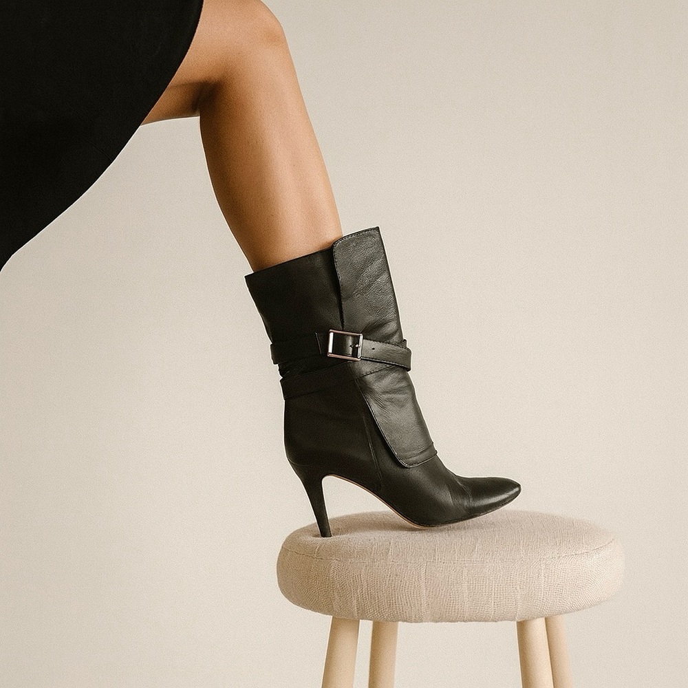 Jimmy Choo Black Ballad Boots Size 39.5